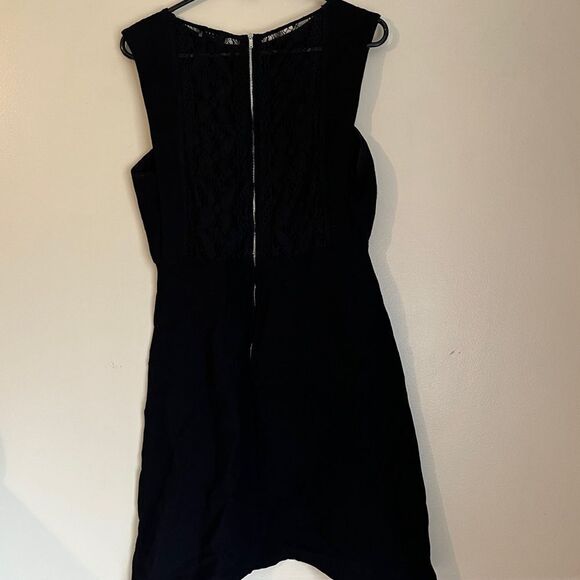 Sandro Paris dress lace midi black ribbed 6 woman’s - Picture 5 of 10